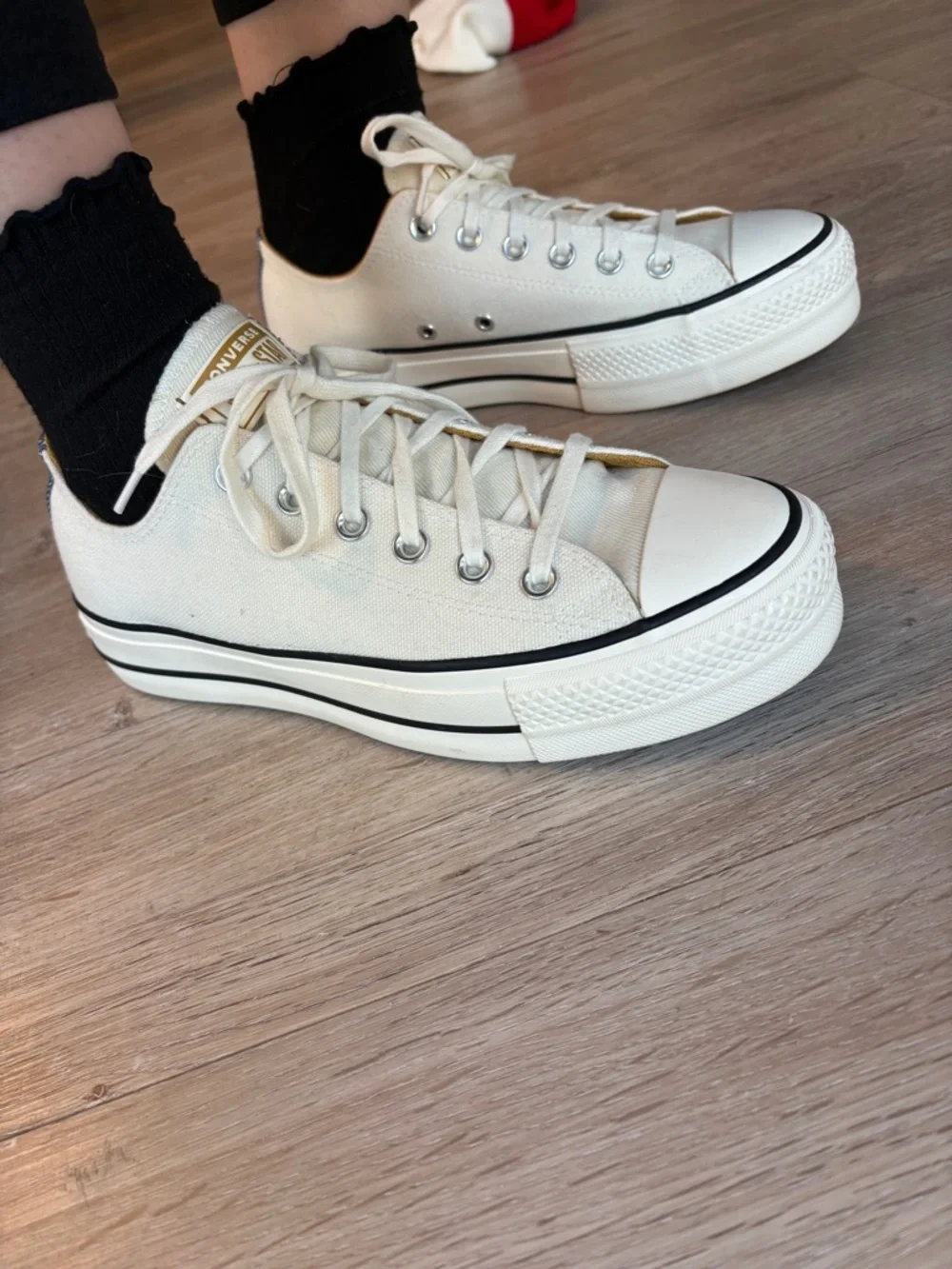 Platform Converse Low-Top Canvas Sneakers in Off-White - new without tags - Picture 2 of 6
